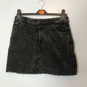 Black Denim Mini Skirt